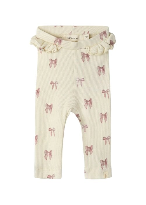 Lil' Atelier Lil' Atelier NBFGAVO EFI SLIM LEGGING LIL NOOS Turtledove/BOW