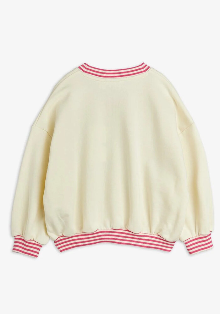 Mini Rodini Table tennis sp striped rib sweatshirt White