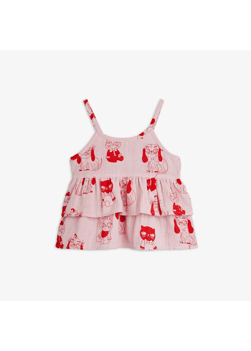Mini Rodini Mini Rodini Minibabies aop woven frill tank Pink