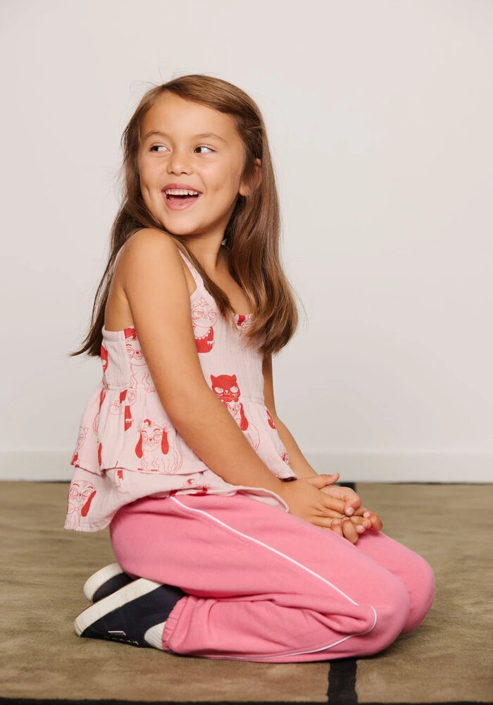 Mini Rodini Minibabies aop woven frill tank Pink