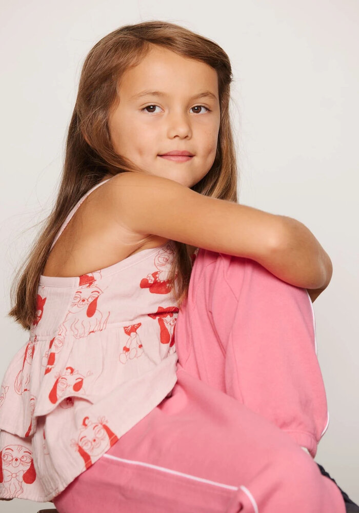 Mini Rodini Minibabies aop woven frill tank Pink