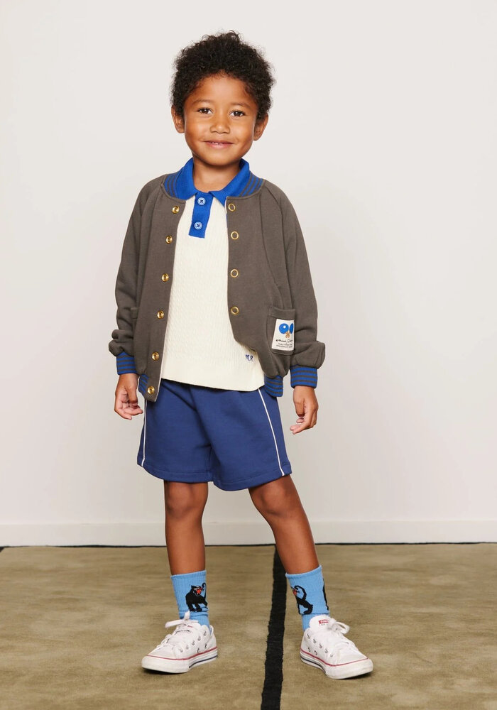 Mini Rodini Plain piping sweatshorts Blue