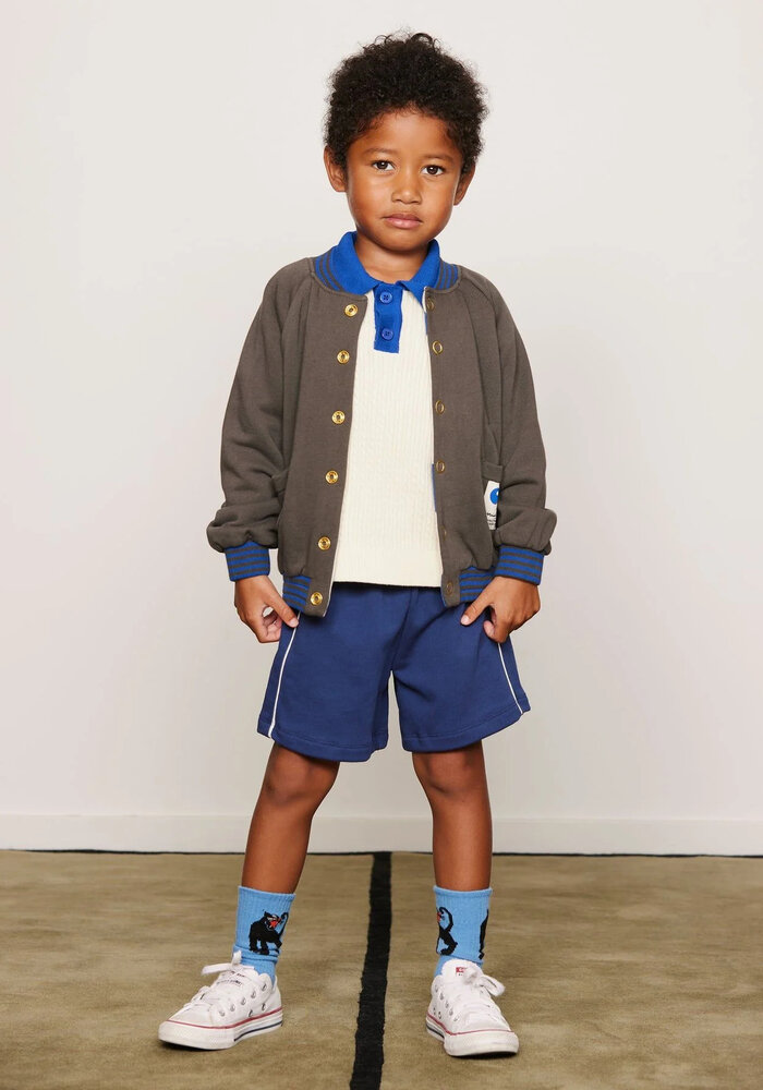 Mini Rodini Plain piping sweatshorts Blue