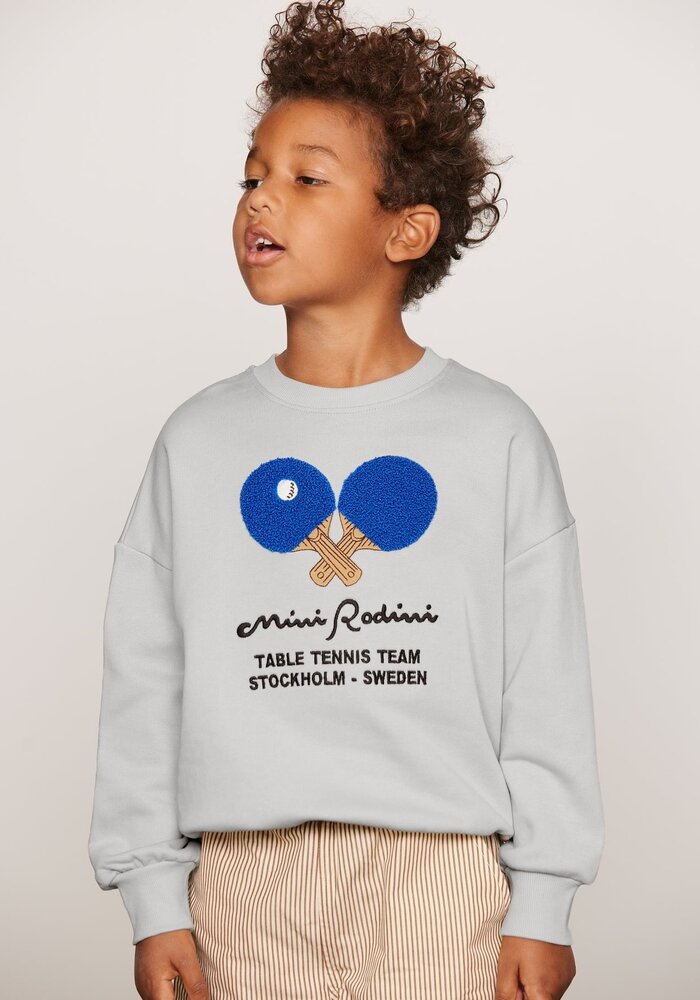 Mini Rodini Table tennis chenille sweatshirt Grey