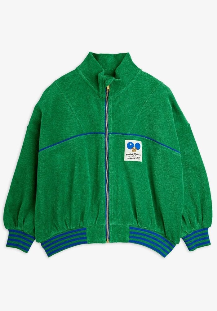 Mini Rodini Table tennis patch terry cardigan Green