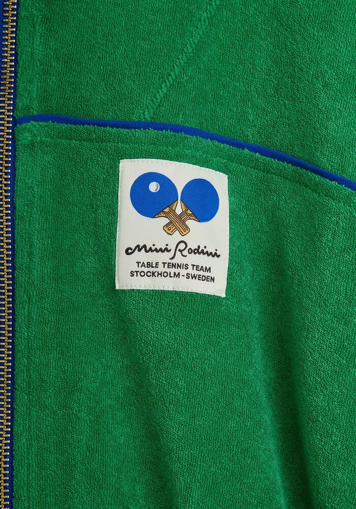 Mini Rodini Table tennis patch terry cardigan Green