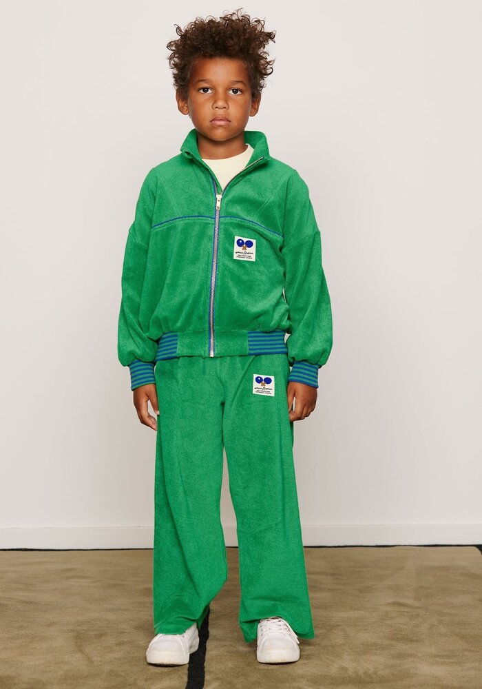 Mini Rodini Table tennis patch terry cardigan Green