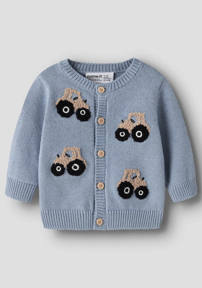 Name It NBMLONDON LS KNIT CARD Ashley Blue TRACTOR