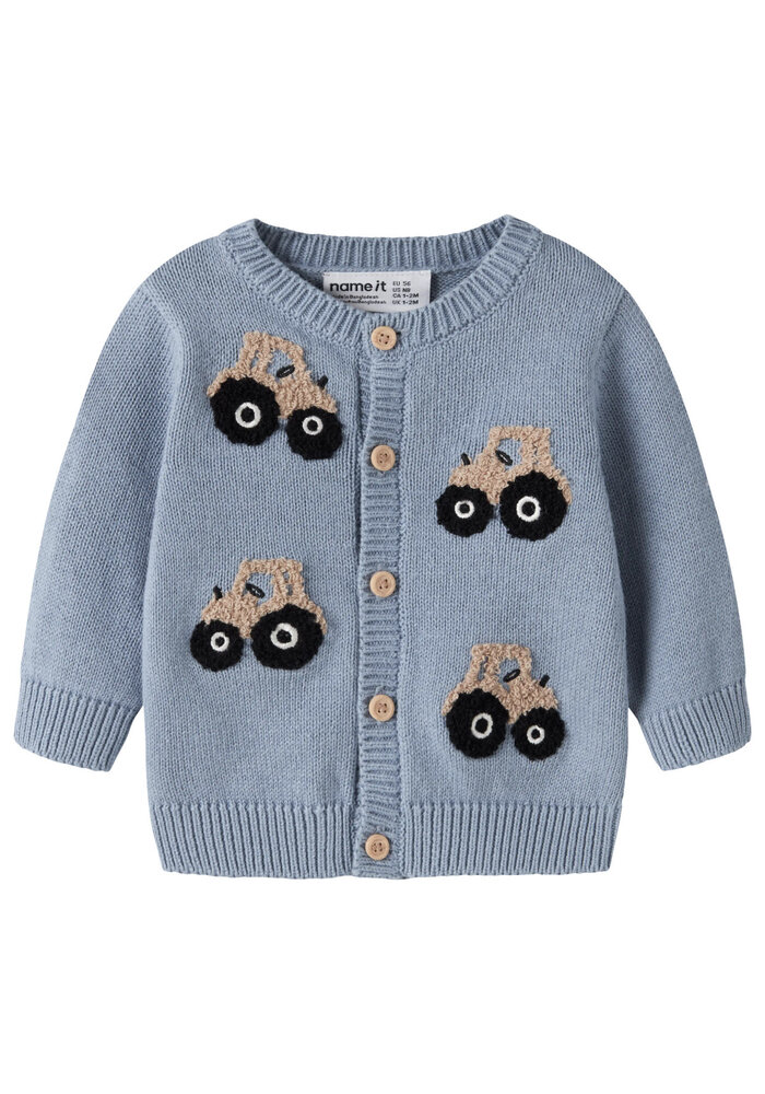 Name It NBMLONDON LS KNIT CARD Ashley Blue TRACTOR