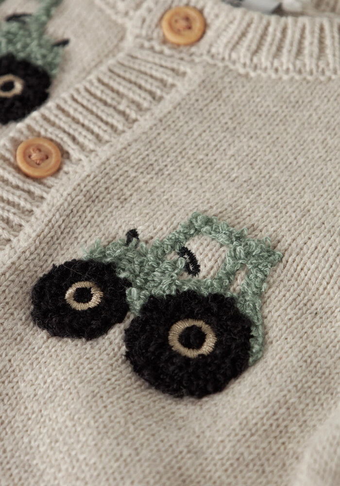 Name It NBMLONDON LS KNIT CARD Peyote Melange GREEN TRACTOR