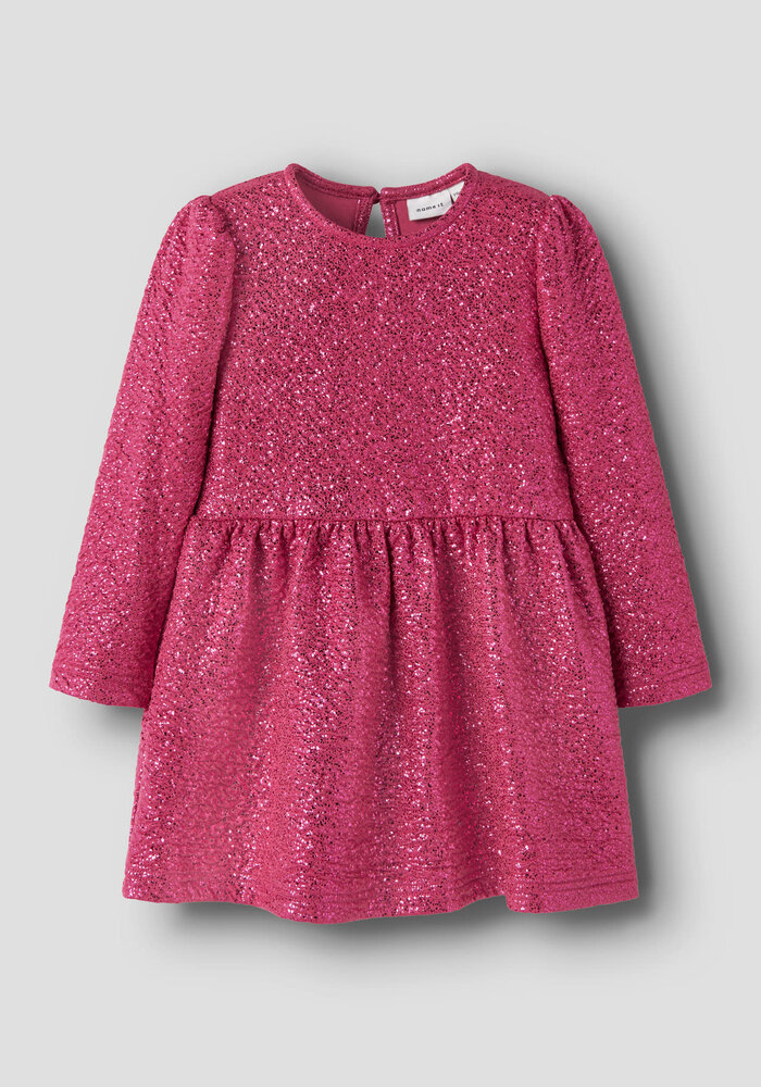 Name It NMFRISINE LS DRESS PB Pink Yarrow