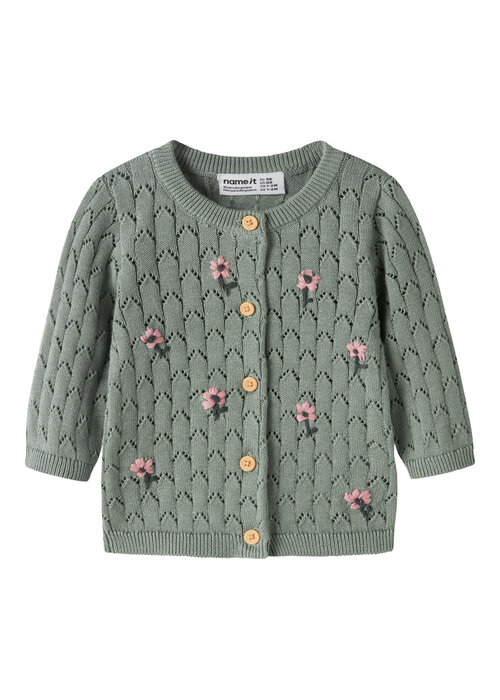 Name it Name It NBFLUNNA LS KNIT CARD Green Milieu