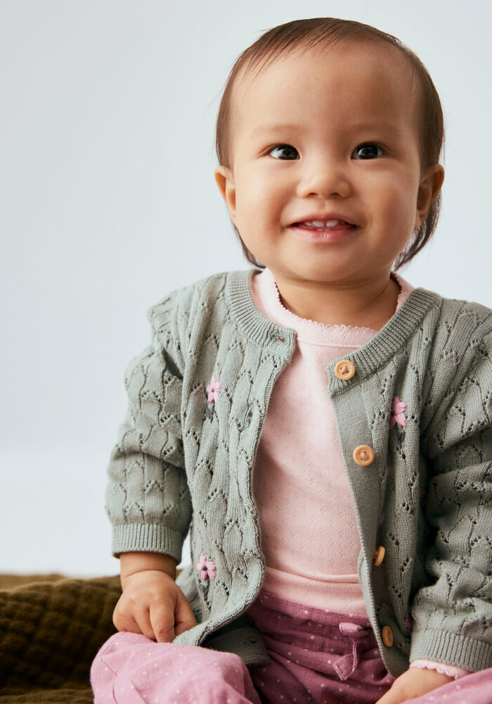Name It NBFLUNNA LS KNIT CARD Green Milieu