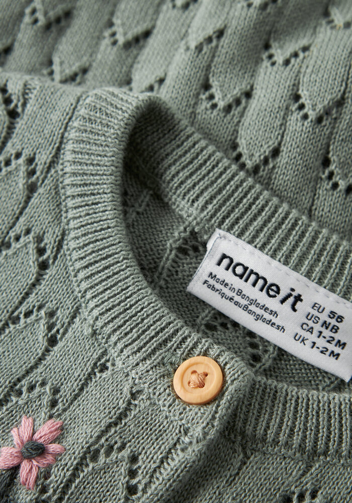 Name It NBFLUNNA LS KNIT CARD Green Milieu