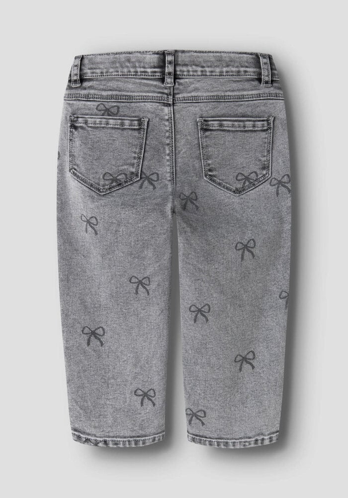 Name It NMFBELLA MOM SHAPED JEANS 3555-ON NOOS Light Grey Denim BOW