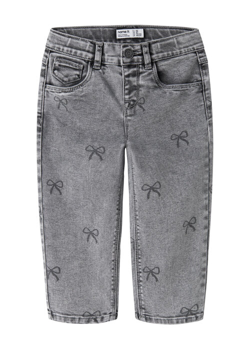 Name it Name It NMFBELLA MOM SHAPED JEANS 3555-ON NOOS Light Grey Denim BOW