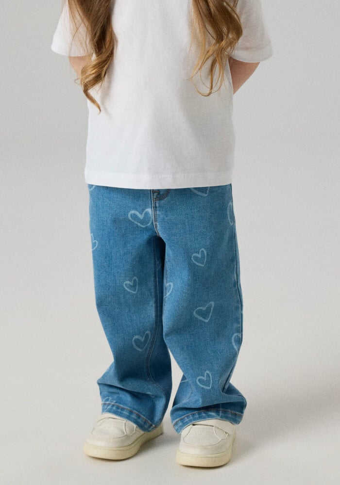 Name It NMFROSE WIDE AOP JEANS 4044-ON NOOS Medium Blue Denim HEART