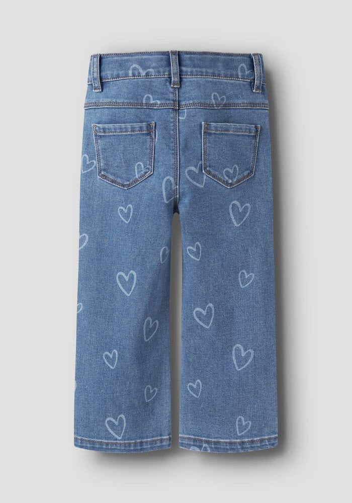 Name It NMFROSE WIDE AOP JEANS 4044-ON NOOS Medium Blue Denim HEART