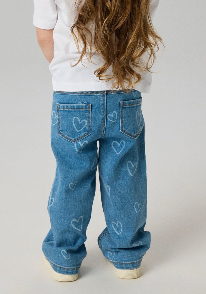 Name It NMFROSE WIDE AOP JEANS 4044-ON NOOS Medium Blue Denim HEART