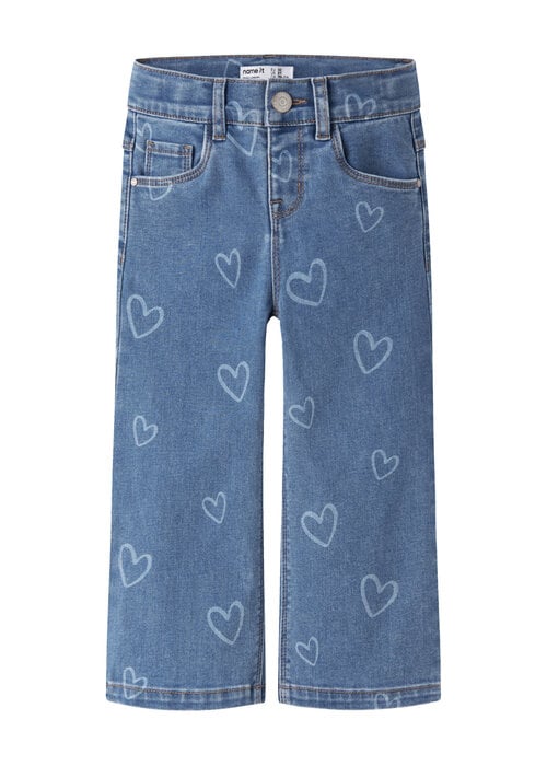 Name it Name It NMFROSE WIDE AOP JEANS 4044-ON NOOS Medium Blue Denim HEART