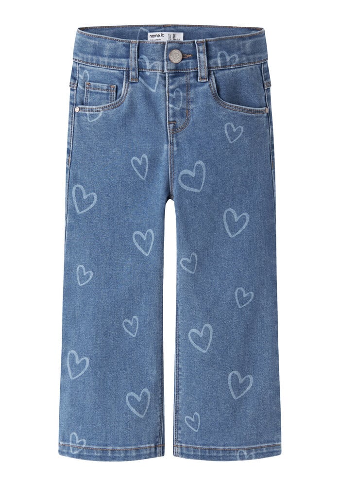 Name It NMFROSE WIDE AOP JEANS 4044-ON NOOS Medium Blue Denim HEART