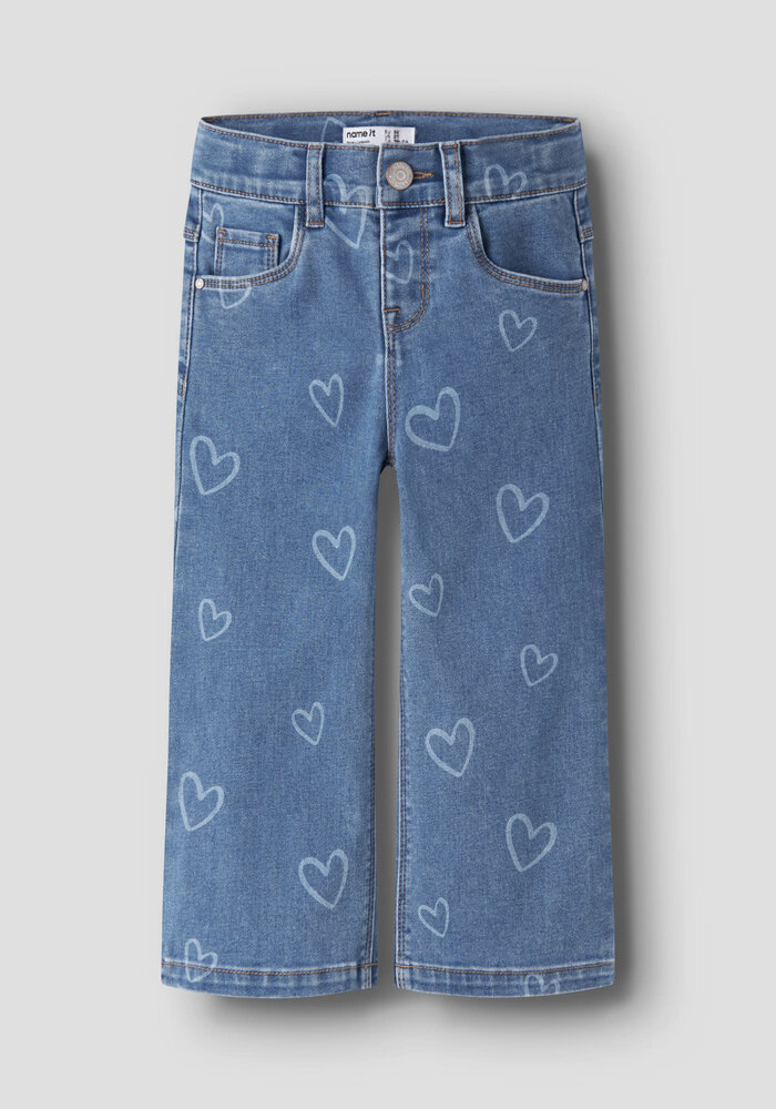 Name It NMFROSE WIDE AOP JEANS 4044-ON NOOS Medium Blue Denim HEART