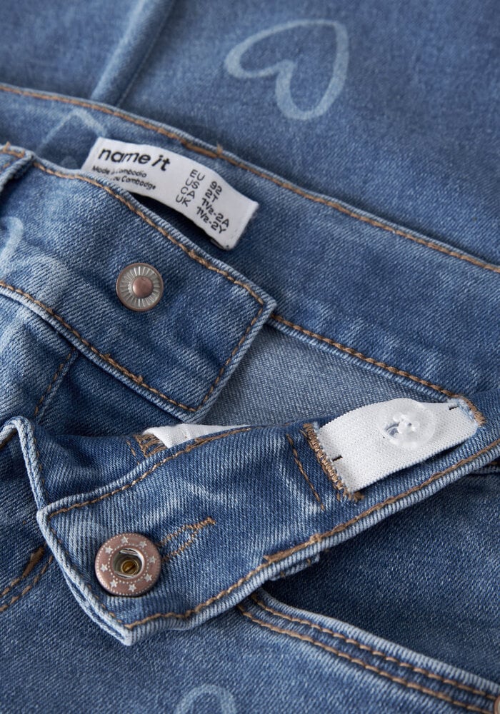 Name It NMFROSE WIDE AOP JEANS 4044-ON NOOS Medium Blue Denim HEART