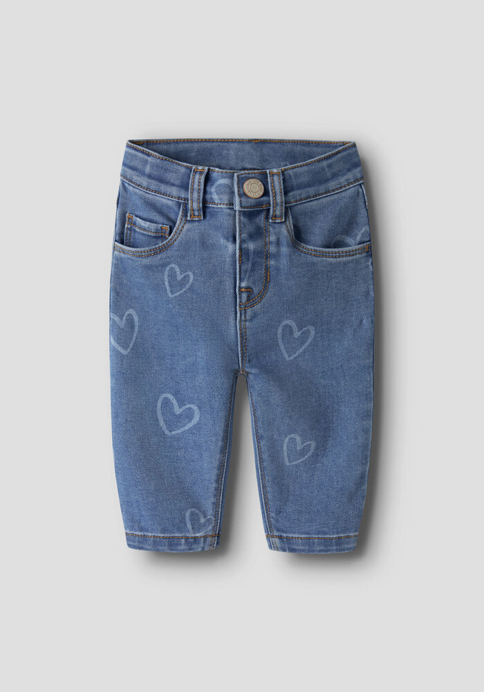 Name It NBFROSE MOM AOP JEANS 4044-ON NOOS Medium Blue Denim HEART
