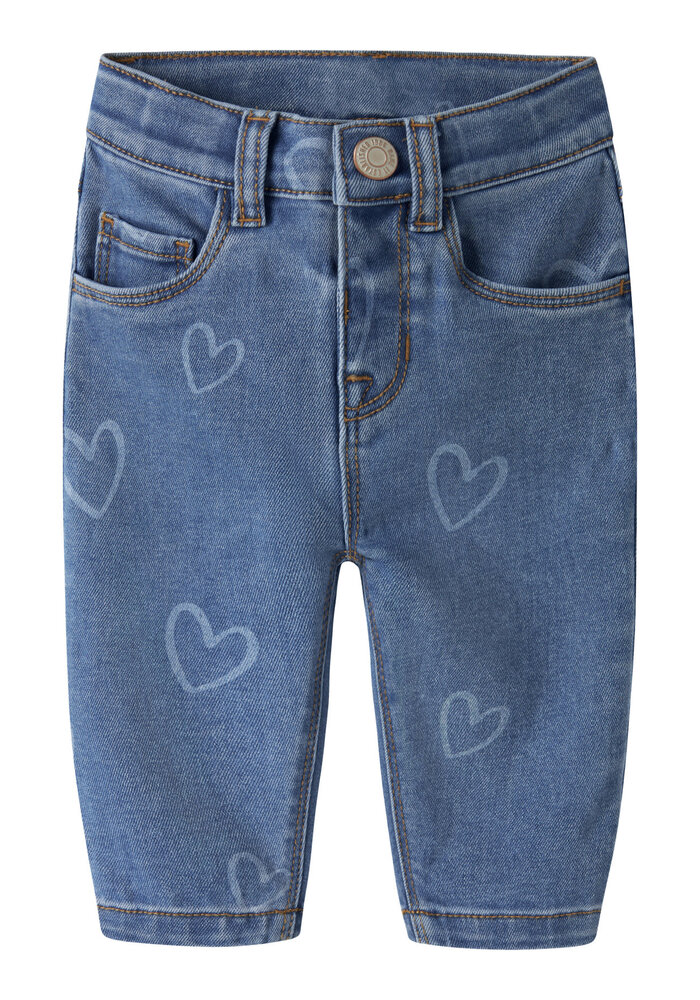 Name It NBFROSE MOM AOP JEANS 4044-ON NOOS Medium Blue Denim HEART
