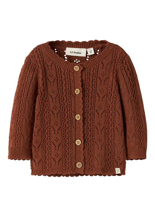 Lil' Atelier Lil' Atelier NBFKAJSA KAS LS KNIT CARD LIL Maple Syrup