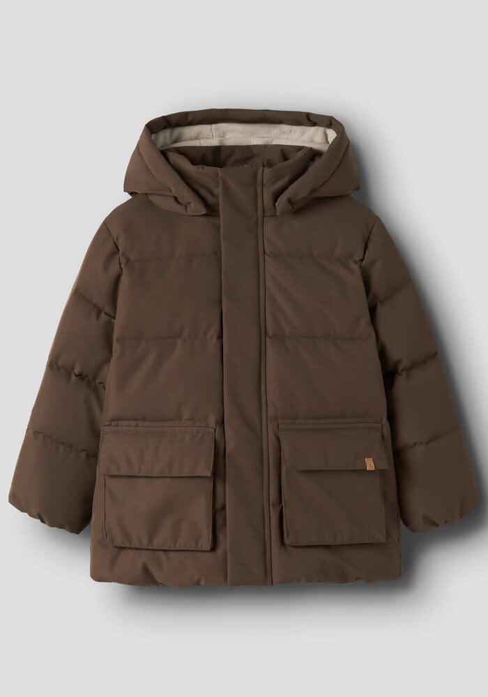 Lil' Atelier NMMLAMEDOW03 PUFFER JKT FO LIL Dark Earth