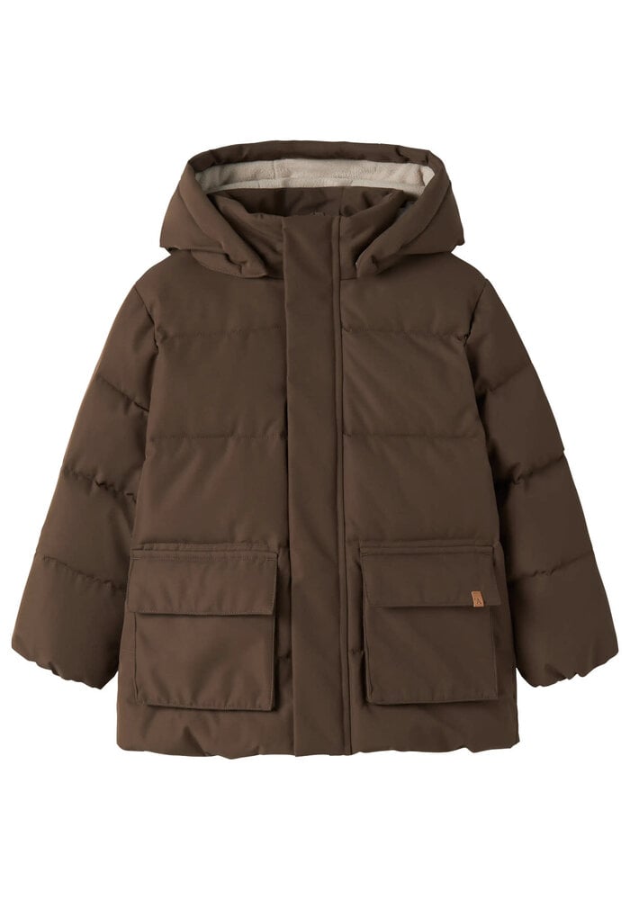 Lil' Atelier NMMLAMEDOW03 PUFFER JKT FO LIL Dark Earth