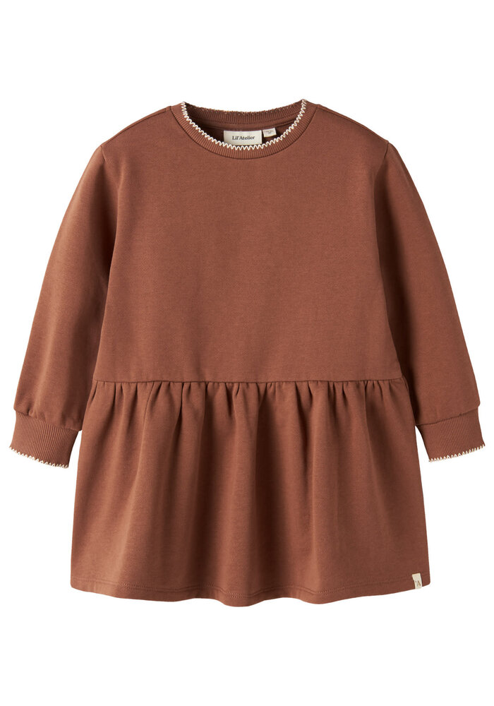 Lil' Atelier NMFKILANO RUJ LS LOOSE SWEAT DRESS LIL Maple Syrup