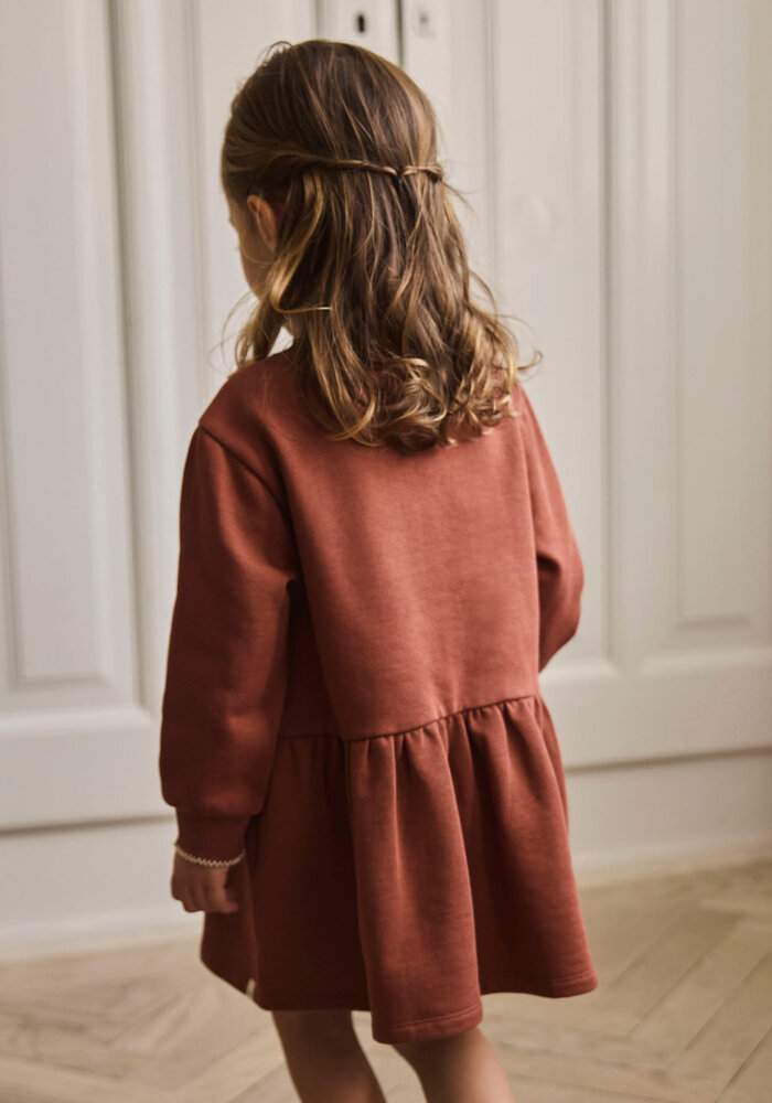 Lil' Atelier NMFKILANO RUJ LS LOOSE SWEAT DRESS LIL Maple Syrup