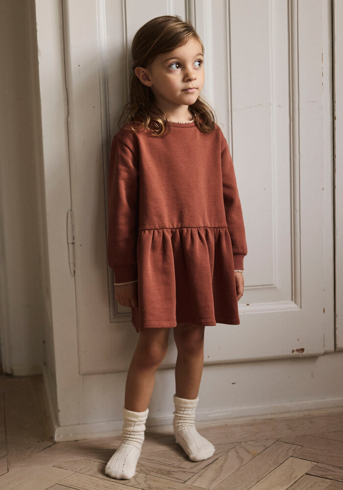 Lil' Atelier NMFKILANO RUJ LS LOOSE SWEAT DRESS LIL Maple Syrup