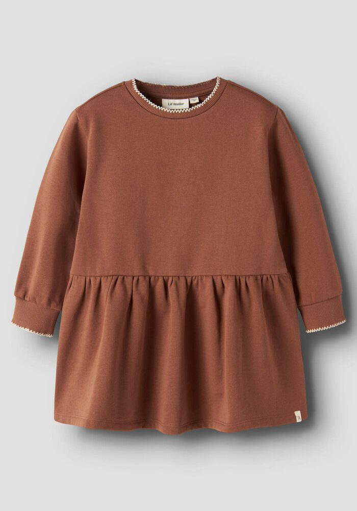 Lil' Atelier NMFKILANO RUJ LS LOOSE SWEAT DRESS LIL Maple Syrup