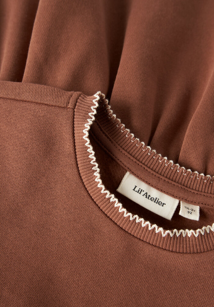 Lil' Atelier NMFKILANO RUJ LS LOOSE SWEAT DRESS LIL Maple Syrup