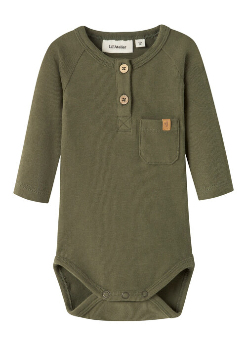 Lil' Atelier Lil' Atelier NBMLUNO LS SLIM BODY LIL Winter Moss