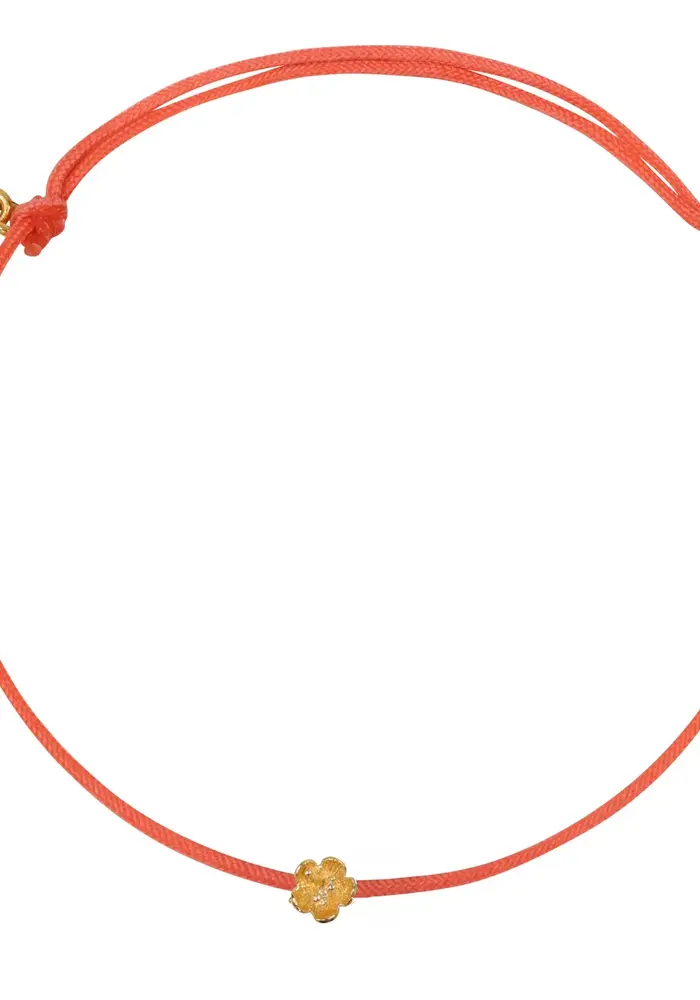 Bibi Camille Mini Flower Rope Bracelet Pink Gold