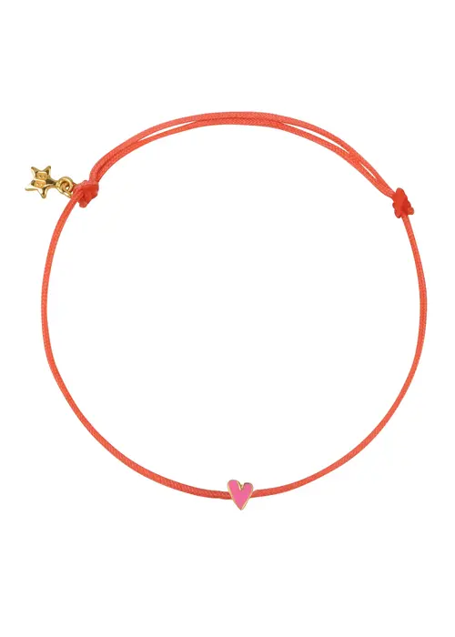 Bibi Camille Bibi Camille Mini Heart Coral Rope Bracelet Light Pink Gold