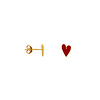Bibi Camille Medium Heart Stud Earring Red