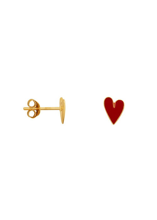 Bibi Camille Bibi Camille Medium Heart Stud Earring Red
