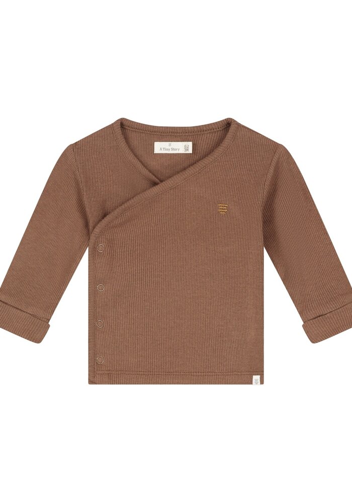 A Tiny Story baby t-shirt long sleeve Coffee
