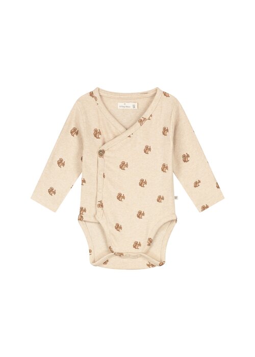 A TINY STORY A Tiny Story baby romper long sleeve Beige melange