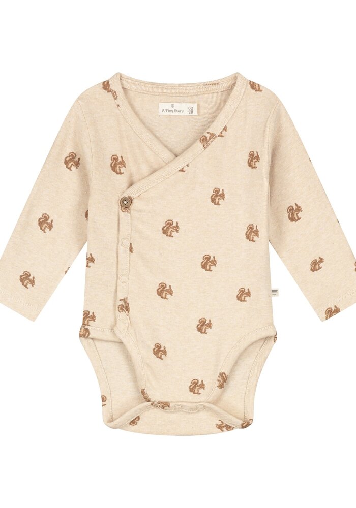 A Tiny Story baby romper long sleeve Beige melange