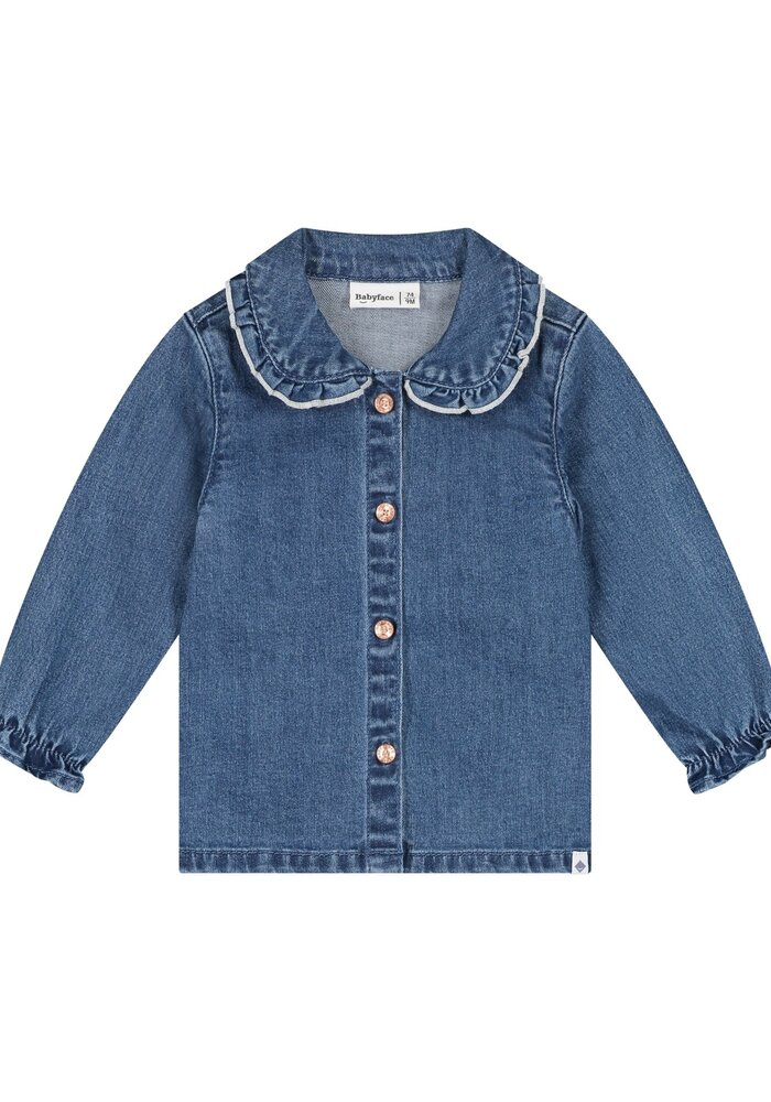 Babyface baby girls denim blouse long slv Medium blue denim