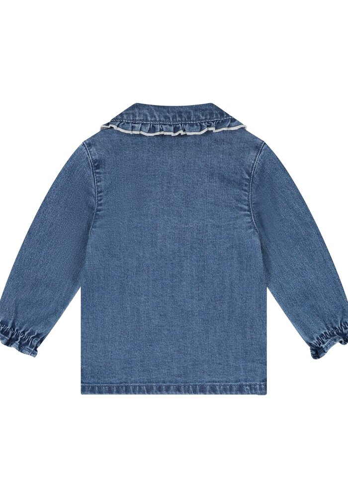 Babyface baby girls denim blouse long slv Medium blue denim