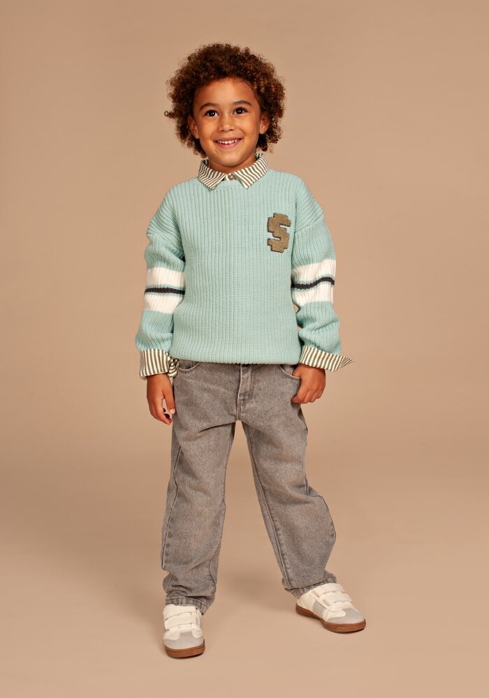 Stains and Stories boys denim wide fit light grey denim