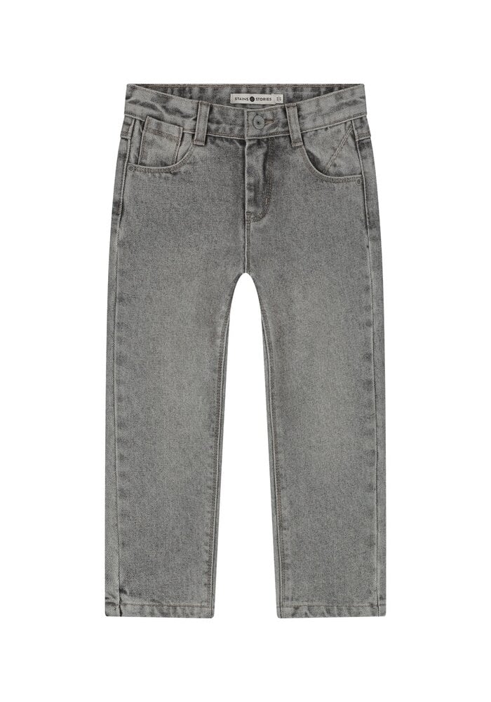 Stains and Stories boys denim wide fit light grey denim