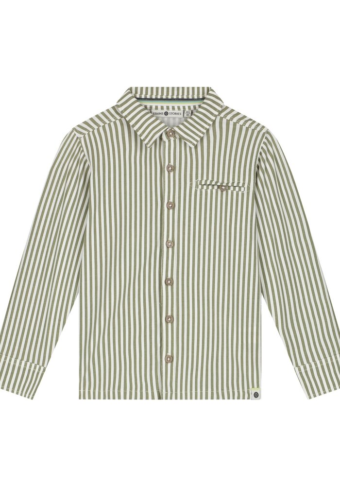 Stains and Stories boys shirt long sleeve Armyy